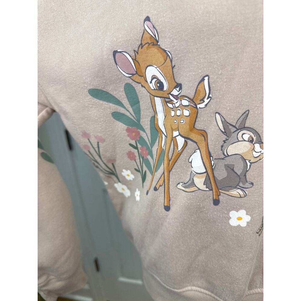 Disney Bambi Woodland Graphic Sweatshirt Medium Tan Deer Pullover - Picture 3 of 9